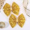 image:imageOAOLEER 2PCS Hair Bows for Girls Blue Sparkly Glitter Toddler Bows with Alligator Clips Girl Hair Accessories for Kids Teen Back to School BlueGold