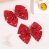 image:imageOAOLEER 2PCS Hair Bows for Girls Blue Sparkly Glitter Toddler Bows with Alligator Clips Girl Hair Accessories for Kids Teen Back to School BlueRed