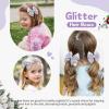 image:imageOAOLEER 2PCS Hair Bows for Girls Blue Sparkly Glitter Toddler Bows with Alligator Clips Girl Hair Accessories for Kids Teen Back to School BlueSilver
