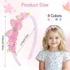 image:imageOAOLEER 4PCS Headband for Girls Flower Headbands Floral Hair Bands Non Slip Hoops Accessories for Girls Toddlers Kids Teens ChildrenButterfly Headbands 1 Count Pack of 4Butterfly Headbands