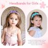 image:imageOAOLEER 4PCS Headband for Girls Flower Headbands Floral Hair Bands Non Slip Hoops Accessories for Girls Toddlers Kids Teens ChildrenButterfly Headbands 1 Count Pack of 4Flower Headbands