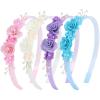 image:imageOAOLEER 4PCS Headband for Girls Flower Headbands Floral Hair Bands Non Slip Hoops Accessories for Girls Toddlers Kids Teens ChildrenButterfly Headbands 1 Count Pack of 4Flower Headbands