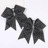 image:imageOAOLEER 16pcs Glitter Cheer Hair Bows for Cheerleader Sparkly Rhinestone Cheer Bows with Ponytail Tie Holder for Teen Girls Softball Girls GreenBlack