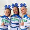 image:imageOAOLEER 16pcs Glitter Cheer Hair Bows for Cheerleader Sparkly Rhinestone Cheer Bows with Ponytail Tie Holder for Teen Girls Softball Girls GreenBlue