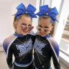 image:imageOAOLEER 16pcs Glitter Cheer Hair Bows for Cheerleader Sparkly Rhinestone Cheer Bows with Ponytail Tie Holder for Teen Girls Softball Girls GreenBlue