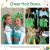 image:imageOAOLEER 16pcs Glitter Cheer Hair Bows for Cheerleader Sparkly Rhinestone Cheer Bows with Ponytail Tie Holder for Teen Girls Softball Girls GreenGreen