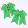 image:imageOAOLEER 16pcs Glitter Cheer Hair Bows for Cheerleader Sparkly Rhinestone Cheer Bows with Ponytail Tie Holder for Teen Girls Softball Girls GreenGreen