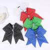 image:imageOAOLEER 16pcs Glitter Cheer Hair Bows for Cheerleader Sparkly Rhinestone Cheer Bows with Ponytail Tie Holder for Teen Girls Softball Girls GreenRed
