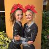 image:imageOAOLEER 16pcs Glitter Cheer Hair Bows for Cheerleader Sparkly Rhinestone Cheer Bows with Ponytail Tie Holder for Teen Girls Softball Girls GreenRed
