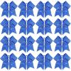 image:imageOAOLEER 16pcs Glitter Cheer Hair Bows for Cheerleader Sparkly Rhinestone Cheer Bows with Ponytail Tie Holder for Teen Girls Softball Girls GreenBlue