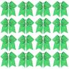 image:imageOAOLEER 16pcs Glitter Cheer Hair Bows for Cheerleader Sparkly Rhinestone Cheer Bows with Ponytail Tie Holder for Teen Girls Softball Girls GreenGreen