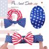 image:image4 PCS Patriotic Haitr Scrunchies Oaoleer 4th of July Hair Ties Elastics Scrunchy Bobbles Soft Hair Bands Ponytail Holder American USA Hair Accessories for Women Girls American  Polyester BAmerican  Polyester B