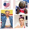 image:image4 PCS Patriotic Haitr Scrunchies Oaoleer 4th of July Hair Ties Elastics Scrunchy Bobbles Soft Hair Bands Ponytail Holder American USA Hair Accessories for Women Girls American  Polyester BAmerican  Polyester B