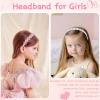 image:imageOAOLEER 3 PCS Heart Headbands for GirlsFlower HeadbandRed Pink White Rhinestone Headband Glitter Love Hairbands Party Wedding Valentines Non Slip Hair Accessories for Girls