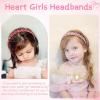 image:imageOAOLEER 3 PCS Heart Headbands for GirlsFlower HeadbandRed Pink White Rhinestone Headband Glitter Love Hairbands Party Wedding Valentines Non Slip Hair Accessories for Girls