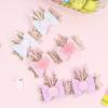 image:imageOAOLEER 6Pcs Easter Bunny Hair Bow Clips Rabbit Hair Bow Accessories for Easter Party Birthday Supplies Pink Easter BowGlitter Easter Bows