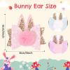 image:imageOAOLEER 6Pcs Easter Bunny Hair Bow Clips Rabbit Hair Bow Accessories for Easter Party Birthday Supplies Pink Easter BowGlitter Easter Bows