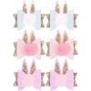 image:imageOAOLEER 6Pcs Easter Bunny Hair Bow Clips Rabbit Hair Bow Accessories for Easter Party Birthday Supplies Pink Easter BowGlitter Easter Bows