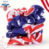 image:image4 PCS Patriotic Haitr Scrunchies Oaoleer 4th of July Hair Ties Elastics Scrunchy Bobbles Soft Hair Bands Ponytail Holder American USA Hair Accessories for Women Girls American  PolyesterAmerican  Polyester