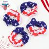 image:image4 PCS Patriotic Haitr Scrunchies Oaoleer 4th of July Hair Ties Elastics Scrunchy Bobbles Soft Hair Bands Ponytail Holder American USA Hair Accessories for Women Girls American  PolyesterAmerican  Polyester