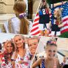 image:image4 PCS Patriotic Haitr Scrunchies Oaoleer 4th of July Hair Ties Elastics Scrunchy Bobbles Soft Hair Bands Ponytail Holder American USA Hair Accessories for Women Girls American  PolyesterAmerican  Polyester