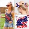 image:image4 PCS Patriotic Haitr Scrunchies Oaoleer 4th of July Hair Ties Elastics Scrunchy Bobbles Soft Hair Bands Ponytail Holder American USA Hair Accessories for Women Girls American  PolyesterAmerican  Polyester