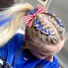 image:image4 PCS Patriotic Haitr Scrunchies Oaoleer 4th of July Hair Ties Elastics Scrunchy Bobbles Soft Hair Bands Ponytail Holder American USA Hair Accessories for Women Girls American  PolyesterAmerican  Polyester B