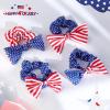 image:image4 PCS Patriotic Haitr Scrunchies Oaoleer 4th of July Hair Ties Elastics Scrunchy Bobbles Soft Hair Bands Ponytail Holder American USA Hair Accessories for Women Girls American  PolyesterAmerican  Polyester B