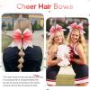image:imageOAOLEER 6pcs 7 Large Glitter Cheer Hair Bows for Cheerleader Black Gradient Rhinestone Shiny Cheer Bow with Ponytail Tie Holder for Girls Softball Cheerleader BlackRed