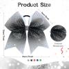 image:imageOAOLEER 6pcs 7 Large Glitter Cheer Hair Bows for Cheerleader Black Gradient Rhinestone Shiny Cheer Bow with Ponytail Tie Holder for Girls Softball Cheerleader BlackBlack