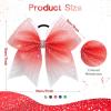 image:imageOAOLEER 6pcs 7 Large Glitter Cheer Hair Bows for Cheerleader Black Gradient Rhinestone Shiny Cheer Bow with Ponytail Tie Holder for Girls Softball Cheerleader BlackRed