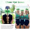 image:imageOAOLEER 6pcs 7 Large Glitter Cheer Hair Bows for Cheerleader Black Gradient Rhinestone Shiny Cheer Bow with Ponytail Tie Holder for Girls Softball Cheerleader BlackGreen