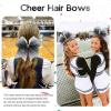 image:imageOAOLEER 6pcs 7 Large Glitter Cheer Hair Bows for Cheerleader Black Gradient Rhinestone Shiny Cheer Bow with Ponytail Tie Holder for Girls Softball Cheerleader BlackBlack