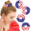 image:image4 PCS Patriotic Haitr Scrunchies Oaoleer 4th of July Hair Ties Elastics Scrunchy Bobbles Soft Hair Bands Ponytail Holder American USA Hair Accessories for Women Girls American  PolyesterAmerican  Polyester