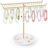 image:imageOAOLEER Bracelet Holder Display Gold Jewelry Holder with Movable Hooks Bracelet Stand Organizer Jewelry Display Stand for Necklaces Bangles