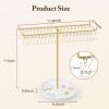 image:imageOAOLEER Bracelet Holder Display Gold Jewelry Holder with Movable Hooks Bracelet Stand Organizer Jewelry Display Stand for Necklaces Bangles