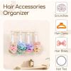 image:imageOaoleer Scrunchies Holder Hanger Hair Tie Organizer Hair Accessories Hair Bow Clips Organizer for Girls Women PinkBeige