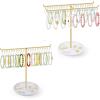 image:imageOAOLEER Bracelet Holder Display Gold Jewelry Holder with Movable Hooks Bracelet Stand Organizer Jewelry Display Stand for Necklaces Bangles