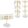 image:imageOAOLEER Bracelet Holder Display3Tier Rotating Bracelet Organizer Jewelry Stand Gold Metal Jewelry Display for Vendor With 36 Hooks