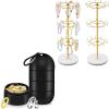 image:imageOAOLEER Bracelet Holder Display3Tier Rotating Bracelet Organizer Travel Jewelry Stand Gold Metal Jewelry Display for Vendor With 36 Hooks