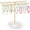 image:imageOAOLEER Bracelet Holder Organizer2 Tier Jewelry Stands and Displays with 40 Movable Hooks Gold Bracelet Stand Jewelry Rack for Necklaces Bangles