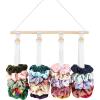 image:imageOaoleer Scrunchies Holder Hanger Hair Tie Organizer Hair Accessories Hair Bow Clips Organizer for Girls Women PinkWhite