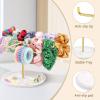image:imageOAOLEER Scrunchies Holder Stand 3Tier Hair Ties Holder for Girls Women Metal Hair Accessories Organizer Storage for Bathroom Bedroom Organizer Gold