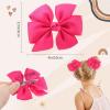 image:imageOAOLEER Hair Bows 80Pcs 3 Inch Grosgrain Ribbon Pinwheel Hair Clips for Girls Kids DIY Letter Printed Accessories30PCS 4Inch Pinwheel Hair Bows