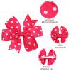 image:imageOAOLEER Hair Bows 80Pcs 3 Inch Grosgrain Ribbon Pinwheel Hair Clips for Girls Kids DIY Letter Printed Accessories40PCS Polka Dot Bows