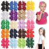 image:imageOAOLEER Hair Bows 80Pcs 3 Inch Grosgrain Ribbon Pinwheel Hair Clips for Girls Kids DIY Letter Printed Accessories40PCS Polka Dot Bows