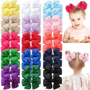 image:imageOAOLEER Hair Bows 80Pcs 3 Inch Grosgrain Ribbon Pinwheel Hair Clips for Girls Kids DIY Letter Printed Accessories30PCS 4Inch Pinwheel Hair Bows