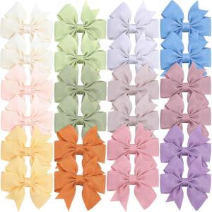 image:imageOAOLEER Hair Bows 80Pcs 3 Inch Grosgrain Ribbon Pinwheel Hair Clips for Girls Kids DIY Letter Printed Accessories3inch24pcs
