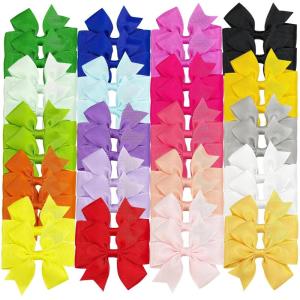 image:imageOAOLEER Hair Bows 80Pcs 3 Inch Grosgrain Ribbon Pinwheel Hair Clips for Girls Kids DIY Letter Printed Accessories3inch40pcs Bows