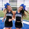 image:imageOAOLEER 32PCS 8 Large Cheer Hair Bows for Cheerleader Big Jumbo Black Cheering Hair Bows Ponytail Holder Elastic Band Handmade for Cheerleading College Sports BlackBlue